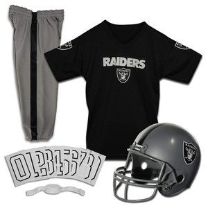 NEW LAS VEGAS RAIDERS NFL Kids Football Uniform Set Helmet, Jersey, Pants